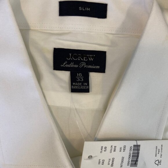 J Crew Ludlow Premium fine cotton dress shirt Men’s Size 16 33 white - Picture 10 of 10